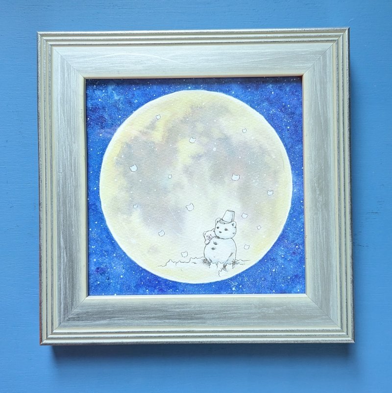 【原画・額装】くま雪 - 海報/掛畫/掛布 - 紙 藍色