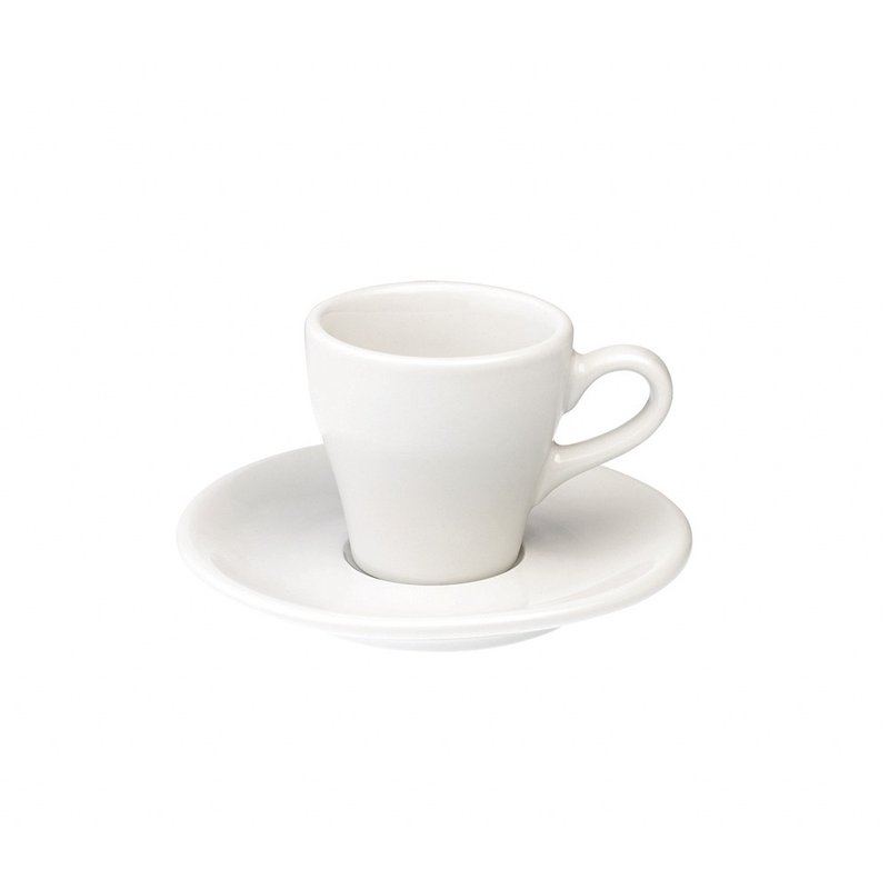 LOVERAMICS | Tulip Series - 80ml Concentrated Cup and Plate Set (White) - แก้ว - เครื่องลายคราม 