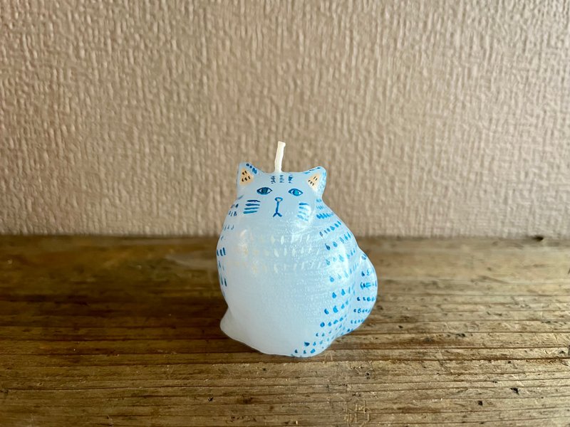 青の猫 - 香氛蠟燭/燭台 - 蠟 藍色