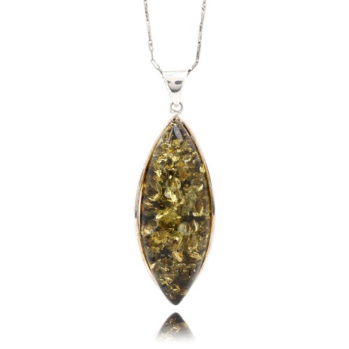 正佳珠寶 Gemsrich Jewelry 【正佳珠寶】蜜蠟琥珀 頂級綠花珀 20g 歐款設計綠花珀吊墜