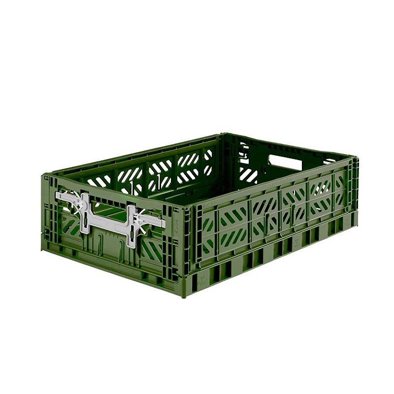 Turkey Aykasa Folding Storage Basket (L15)-Army Green - Storage - Plastic 