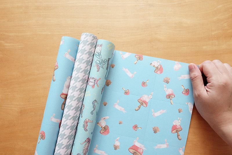 Reusable Wrapping papers (Collection 12) : Set of 3 - 包裝材料 - 紙 藍色