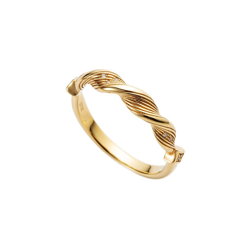 18K twisted twist diamond ring - General Rings - Precious Metals Gold