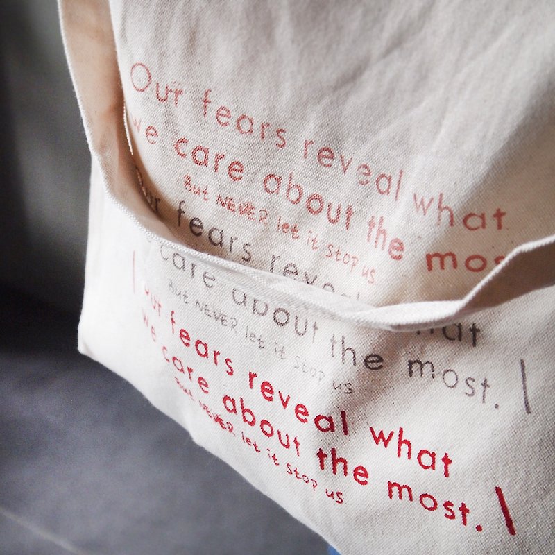 Ma'pin non-stop pink / long + short strap cotton canvas handprint Tote bag - กระเป๋าแมสเซนเจอร์ - ผ้าฝ้าย/ผ้าลินิน สึชมพู