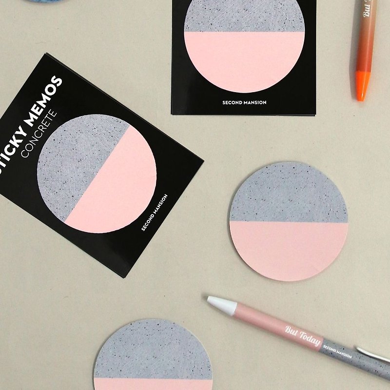 Second Mansion Nature Planet Round Sticker-04 Primary Color Cement, PLD63009 - Sticky Notes & Notepads - Paper Pink