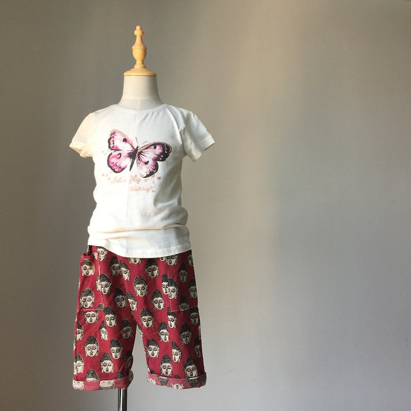 Kids pants- burgundy Buddha - Pants - Cotton & Hemp Red
