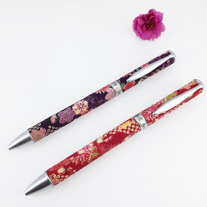 Flower cloth pen imported from Japan*Sakura*ballpoint pen* Enthusiasm blooms and leaves eternal footprints~Tiger - Ballpoint & Gel Pens - Cotton & Hemp 