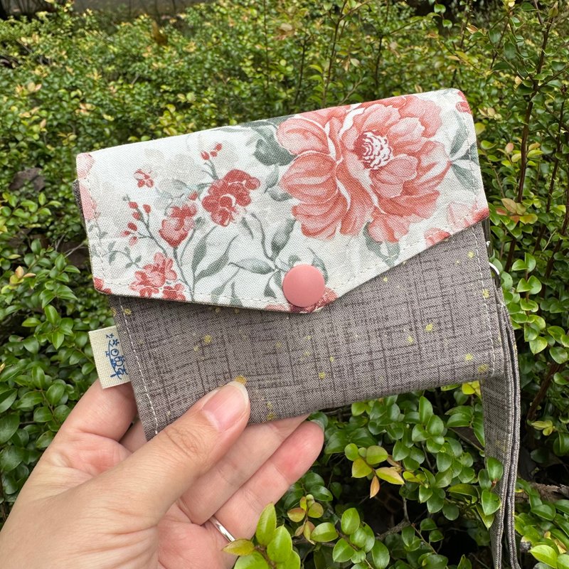 花是鯨喜_三層隨身零錢包_氣質古典花園 - 零錢包/小錢包 - 棉．麻 