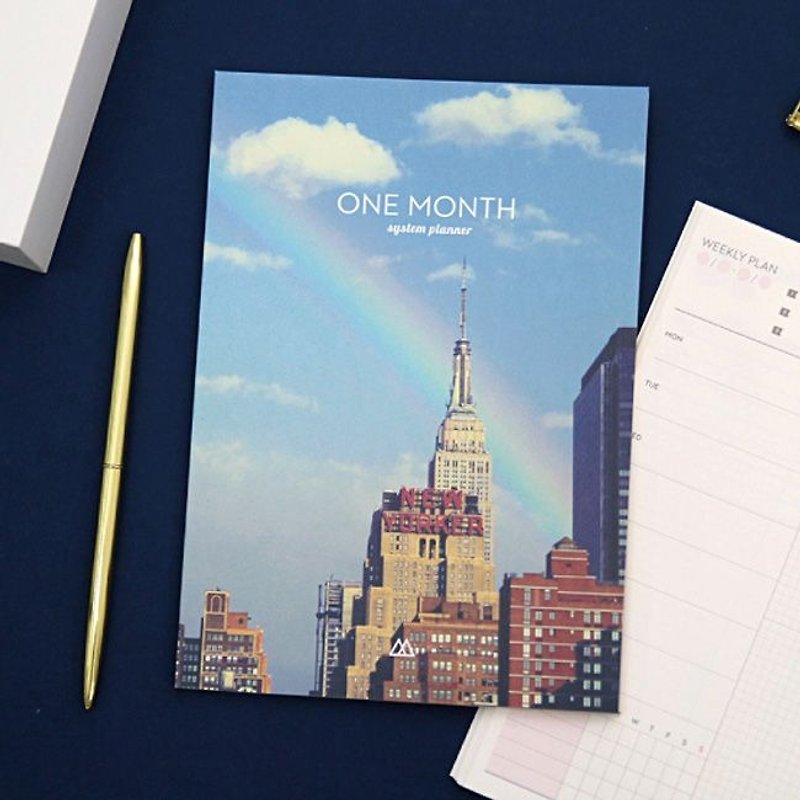 Second Mansion Single Month Target Week Plan -07 New York, PLD65812 - Notebooks & Journals - Paper Blue