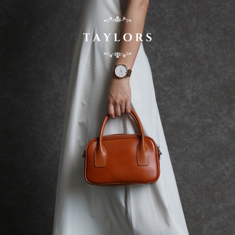 【TAYLORS】Kness vegetable tanned leather Boston shoulder bag office worker bag - Handbags & Totes - Nylon Blue