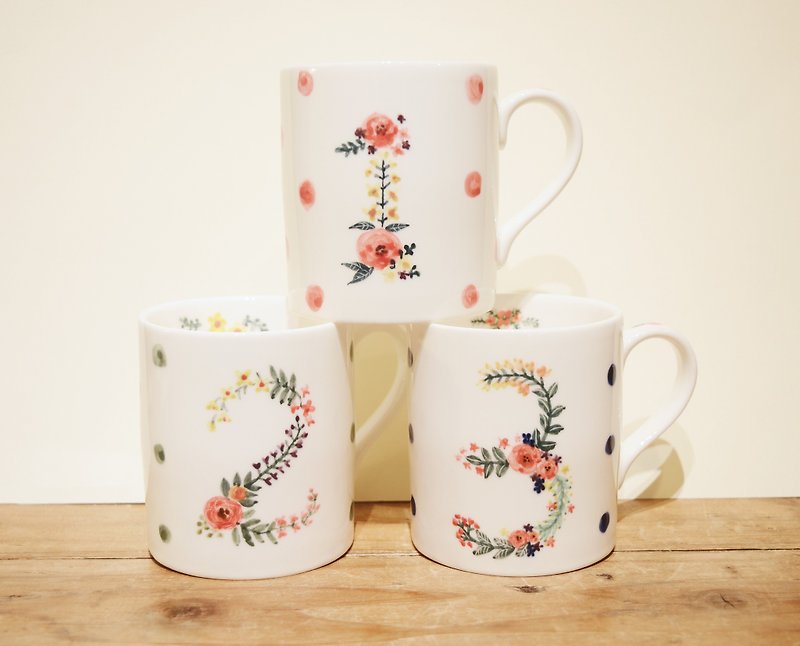 Hand drawn small mugs-lucky numbers-customized exclusive numbers - Mugs - Porcelain Multicolor