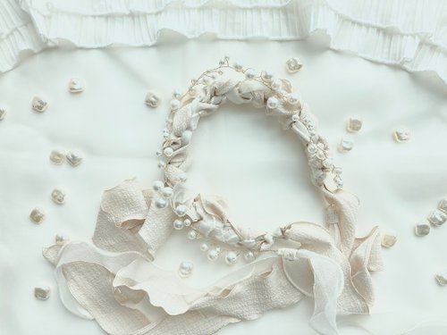 A blissful think @ day studio 珍珠 頭飾 髮帶 2件套裝【啞光料】