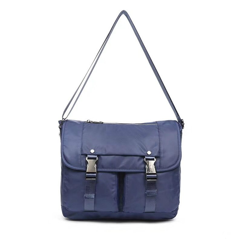 Men's simple, lightweight, water-repellent shoulder bag/shoulder bag/cross bag/side bag/cross bag-#1061 - Messenger Bags & Sling Bags - Waterproof Material Blue