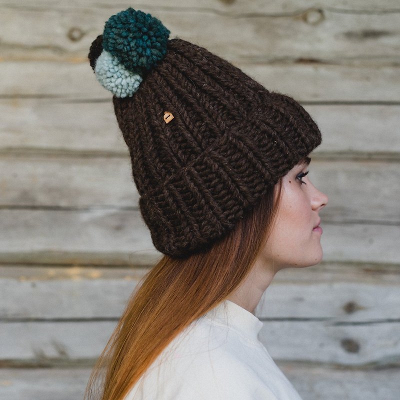 EETTERI Adult Handmade Wool Hat (Dark Coffee) - Hats & Caps - Wool Brown