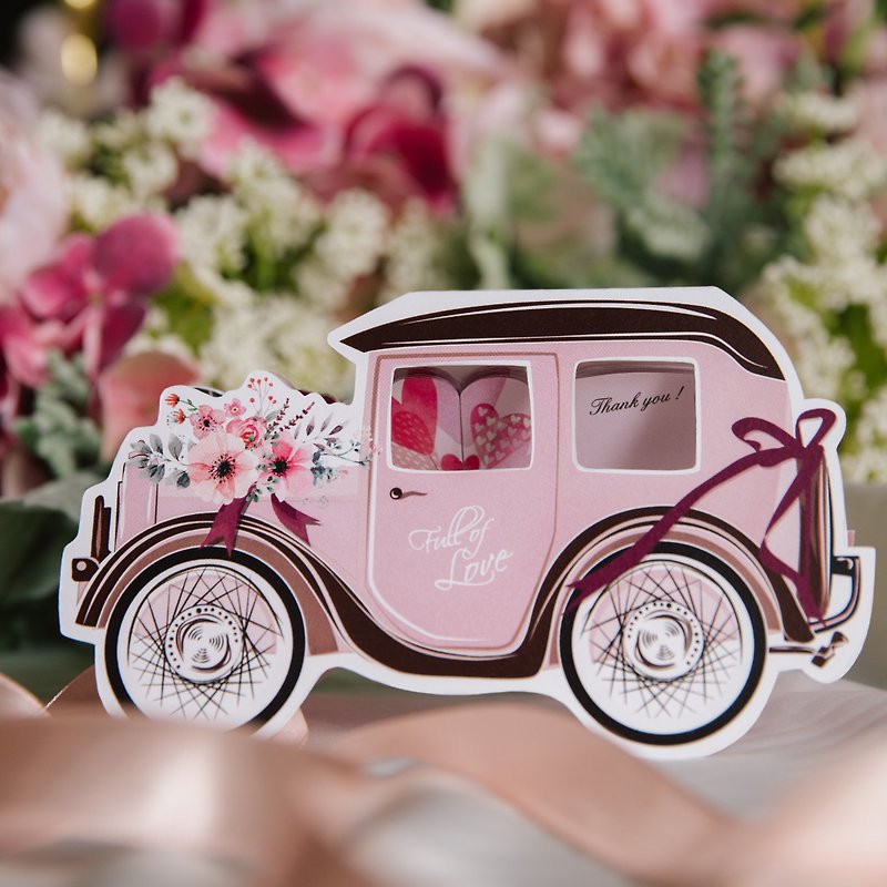 Paper Sticky Notes & Notepads Pink - Vintage Wedding Car Memo Pad (Sakura Pink)- wedding favour, wedding gift