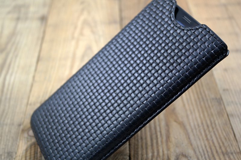 APEE Leather Handmade ~ Plastic Phone Leather Case ~ Braided Iron Gray ~ (Samsung S8 / S8 +) - เคส/ซองมือถือ - หนังแท้ สีเทา