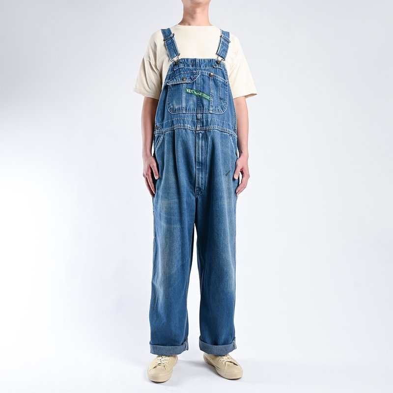 Vintage Overalls - จัมพ์สูท - ผ้าฝ้าย/ผ้าลินิน สีน้ำเงิน