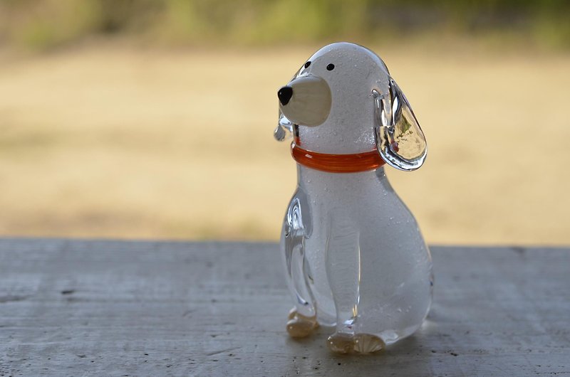 Glass of zodiac sign 2018 (Western dog) Orange - Items for Display - Glass White