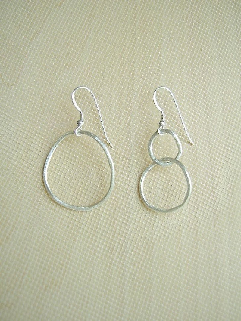 1 and 2 earrings - Earrings & Clip-ons - Silver Silver