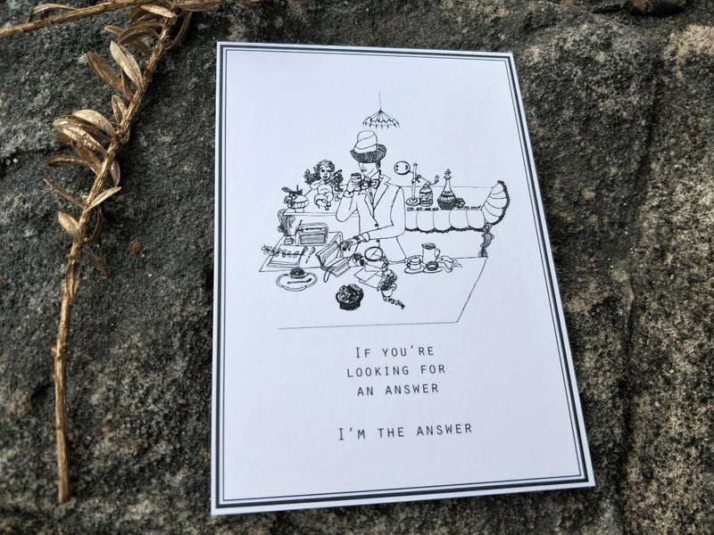 Postcard/萬用明信片/明信片/手繪/情人節 - 卡片/明信片 - 紙 白色
