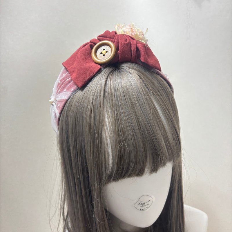 森林系 | 磚紅紗紗髮箍 - 髮夾/髮圈 - 棉．麻 多色