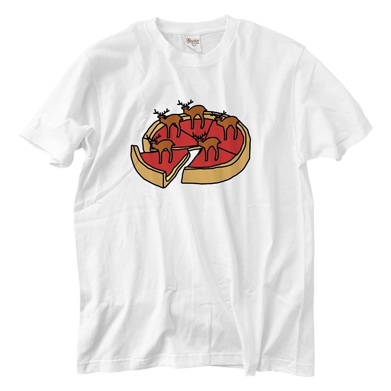 Chicago pizza T-shirt - เสื้อยืดผู้หญิง - ผ้าฝ้าย/ผ้าลินิน ขาว