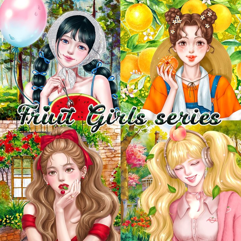 Fruit Girls series (1) - สติกเกอร์ - กระดาษ 