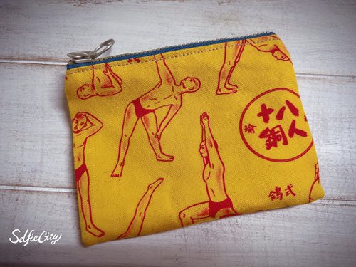 艾莉絲handmade 復古風十八銅人雙拉鍊零錢包 卡片包 收納包