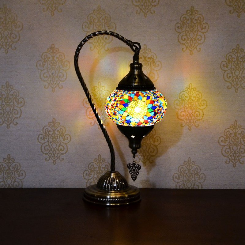 【DREAM LIGHTS】Turkish style mosaic collage table lamp thick glass mosaic table lamp DI - Lighting - Colored Glass Multicolor