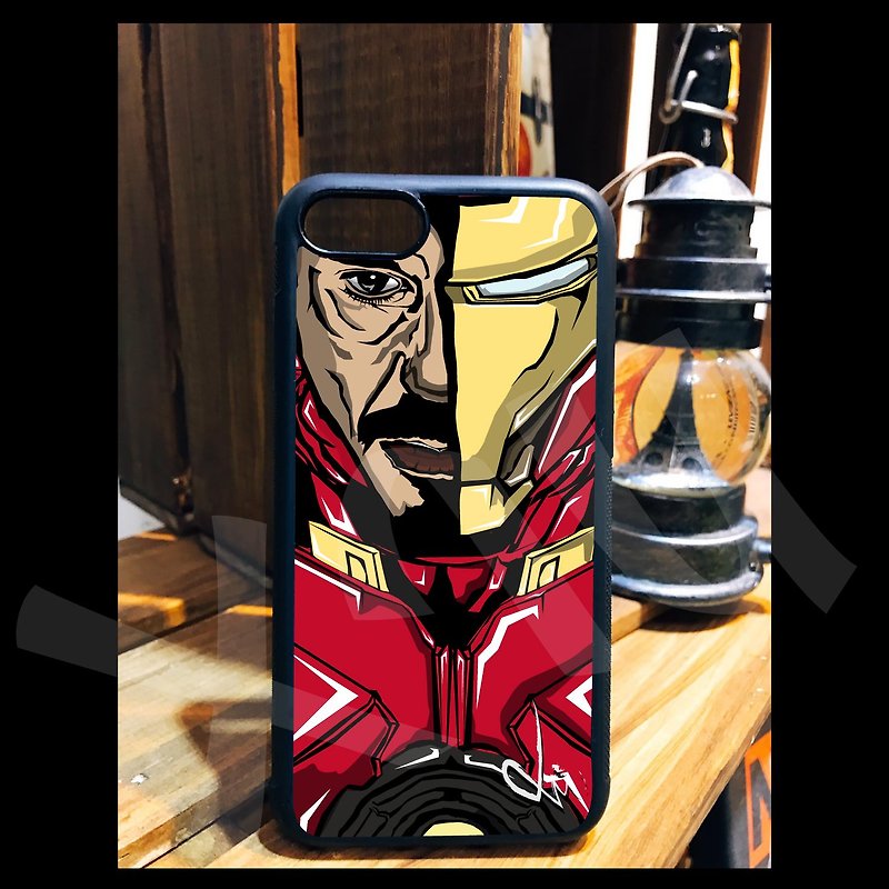 Iron Man Marvel Movie Hand Painted Custom Phone Case iPhone 13 12 11 XR 8 7 14 - เคส/ซองมือถือ - ซิลิคอน 
