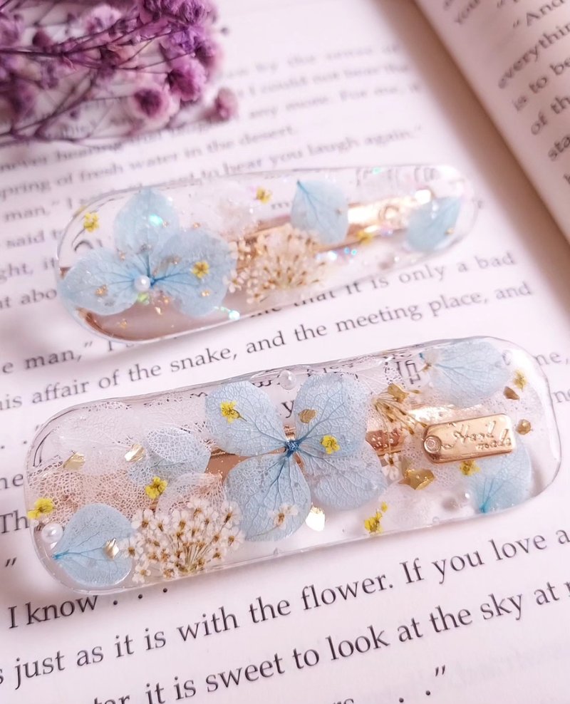 Blue flower hydrangea hairpin - เครื่องประดับผม - วัสดุอื่นๆ 