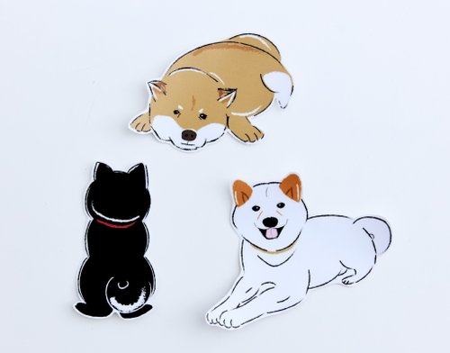 TinyRiceBalls 小飯糰 小飯糰 柴柴大型防水貼紙 No.1 柴犬 行李箱貼紙