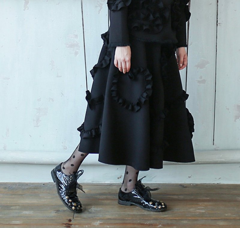 綿空気黒のドレス -  imakokoni - スカート - コットン・麻 ブラック