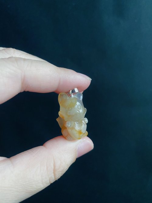 樂藏｜輕珠寶｜手作能量 櫻花瑪瑙 九尾狐仙 愛情守護 桃花 人緣 項鍊 S925銀叩頭 禮物