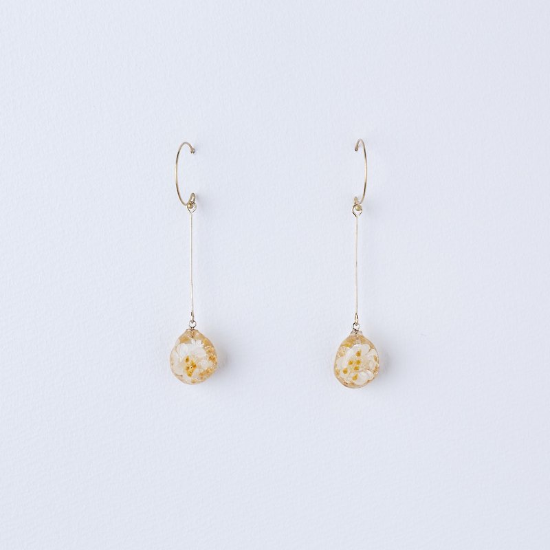 | Bright as a star flower. | Hand-made mineral dry flower earrings / simple temperament / forest flowers - ต่างหู - พืช/ดอกไม้ สีใส