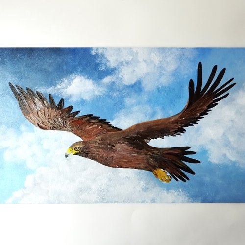 鷹の絵　絵の具　絵画 m82907553751_1.jpg?1615920816