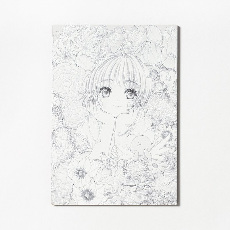 庫洛魔法使 透明牌篇 木質明信片 木之本桜・ケロちゃん - 卡片/明信片 - 其他材質 白色