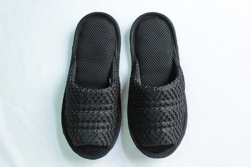 AC RABBIT-低均壓室內機能氣墊拖鞋 (SP-1602)減壓 舒適 台灣製造 - 室內拖鞋 - 聚酯纖維 黑色