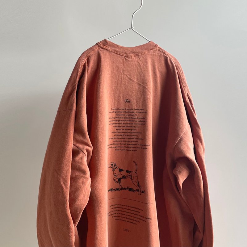 Garment dye long sleeve t-shirt / baked orange / unisex / sheep dog - Unisex Hoodies & T-Shirts - Cotton & Hemp Orange