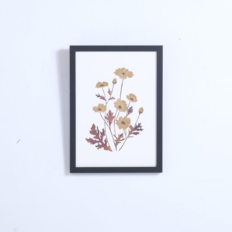 燒箔植物畫 茼蒿 - 海報/掛畫/掛布 - 銅/黃銅 橘色