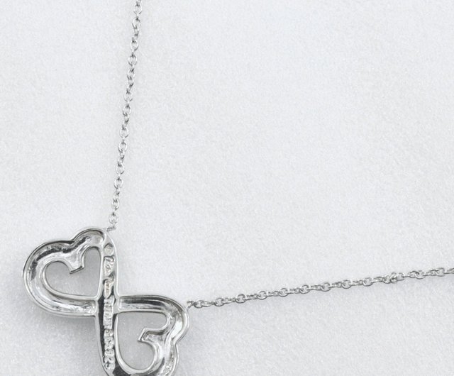 美品 Tiffany&Co. ティファニー ダブル ラビングハート ネックレス ティファニー TIFFANY＆CO ダブル ラビング ハートネックレス