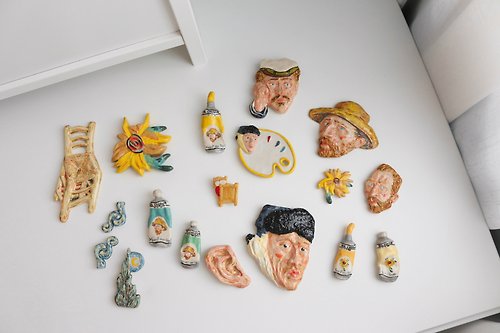 chana.pottery.studio Vincent Van Gogh Collection Brooch Magnet