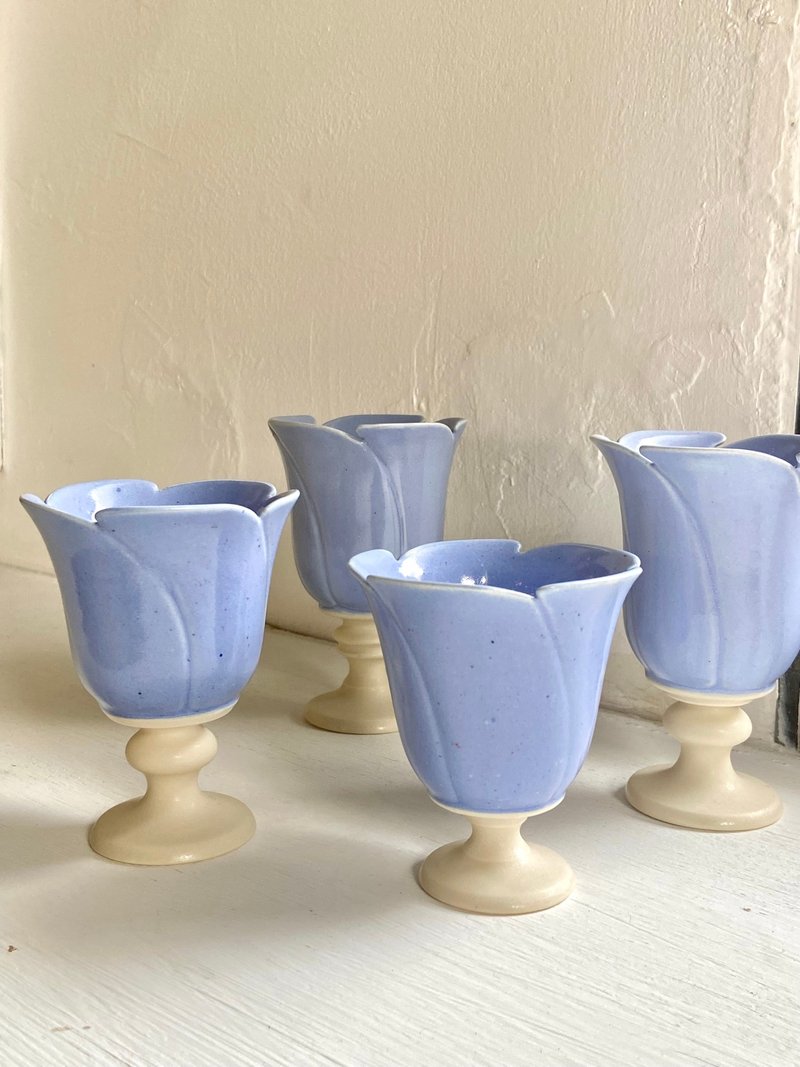 Dream Series - Spiral Flower Ceramic Goblet - Cups - Porcelain 