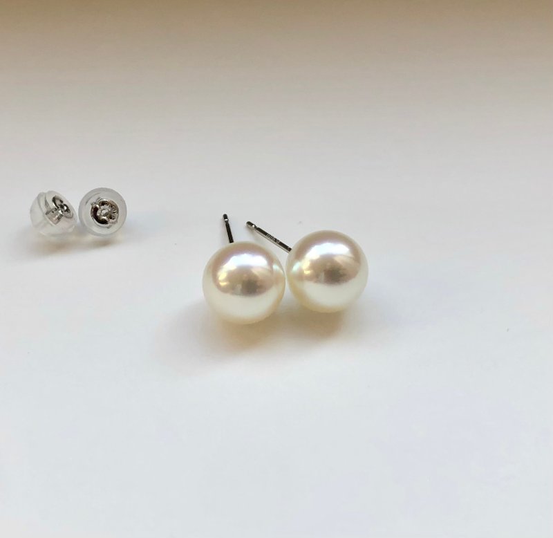 High quality Akoya pearl  earring  np sea pearl - ต่างหู - เครื่องประดับ ขาว