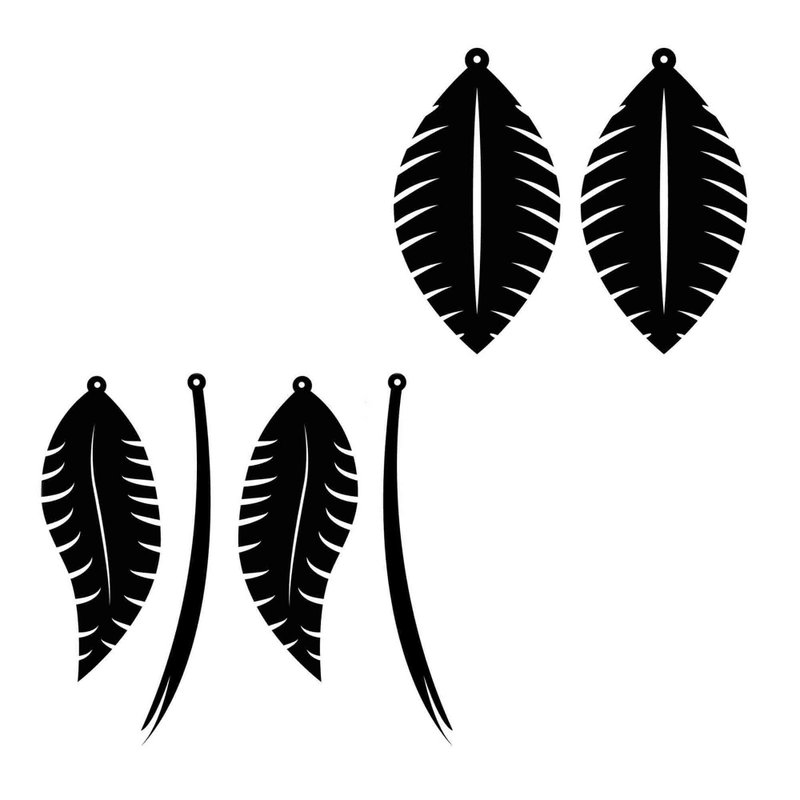 Leaf earrings svg, leaf earrings template, leaf earrings pdf, Cricut, SVG, PNG - 圖文模板設計 - 其他材質 