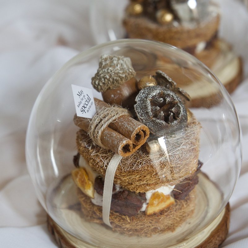 【Christmas Gift Box】Spy Dessert Dried Flower Glass Ball/Gift Exchange - Dried Flowers & Bouquets - Plants & Flowers Brown