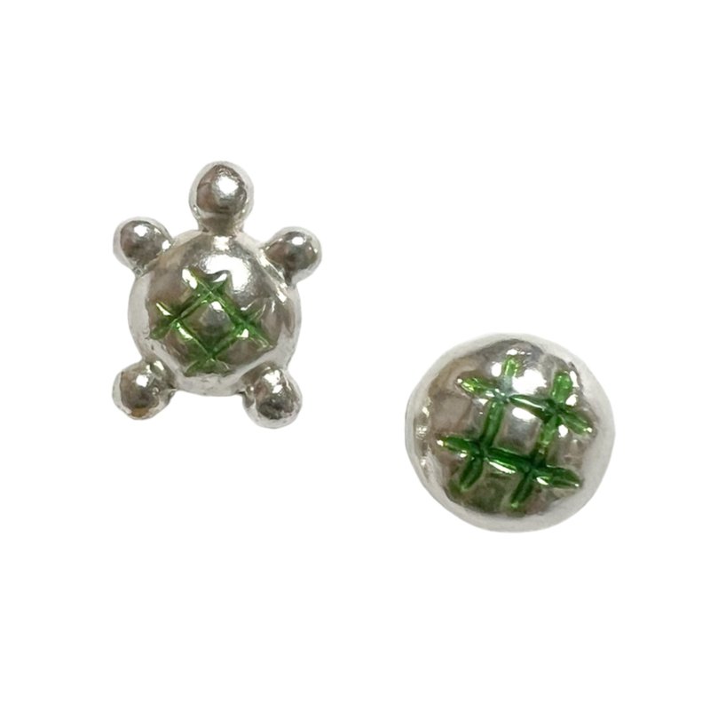 Turtle and Melon Bread - Earrings & Clip-ons - Silver Silver