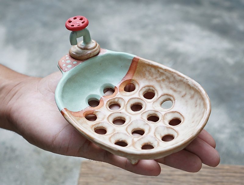  Soap dish , handmade ceramic - 肥皂/手工皂 - 陶 藍色