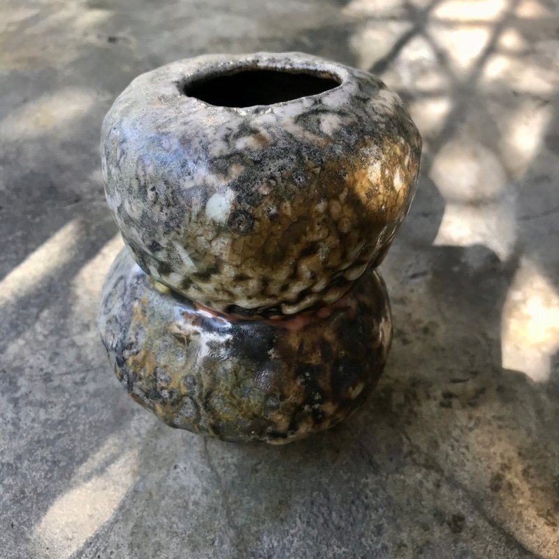陶/柴燒/志野釉/花器花瓶 - 花瓶/花器 - 陶 咖啡色