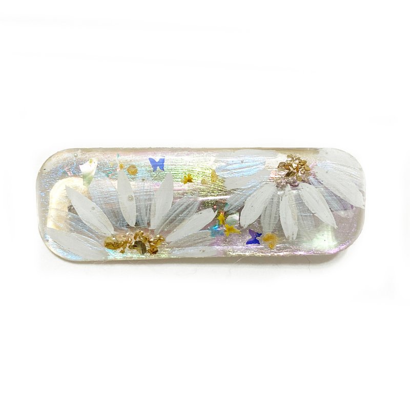 Japanese resin  Mermaid light hand-painted flower hairpin. Hair accessories - Hair Accessories - Resin White